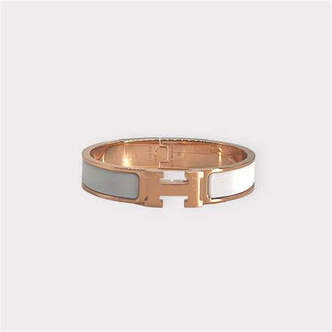 hermes bracelet white rose gold|hermes h bracelet white.